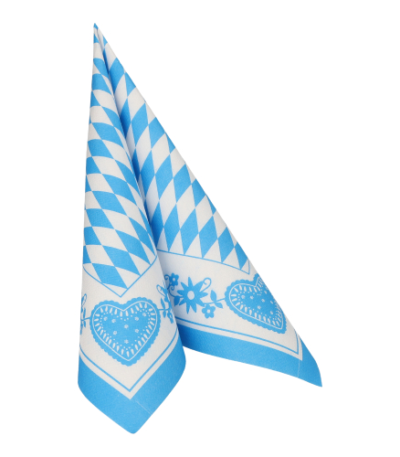 Product foto van 50 Servetten 1/4 vouw 40 cm x 40 cm "Beiers blauw"