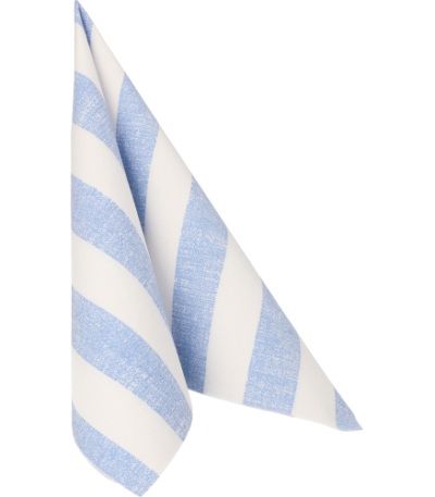 Product foto van 50 Servetten "ROYAL Collection" 1/4 vouw 40 cm x 40 cm blauw "Lines"