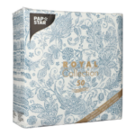 Product foto van 50 Servetten "ROYAL Collection" 1/4 vouw 40 cm x 40 cm blauw "Paisley"