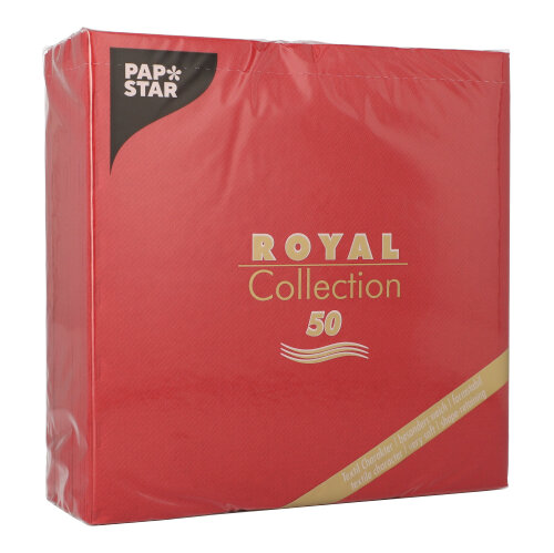 Product foto van 50 Servetten "ROYAL Collection" 1/4 vouw 40 cm x 40 cm bordeaux