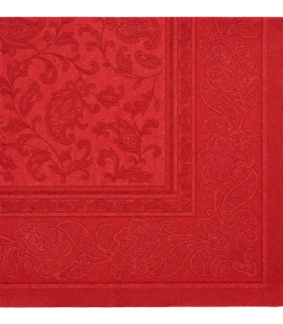 Product foto van 50 Servetten "ROYAL Collection" 1/4 vouw 40 cm x 40 cm bordeaux "Ornaments"
