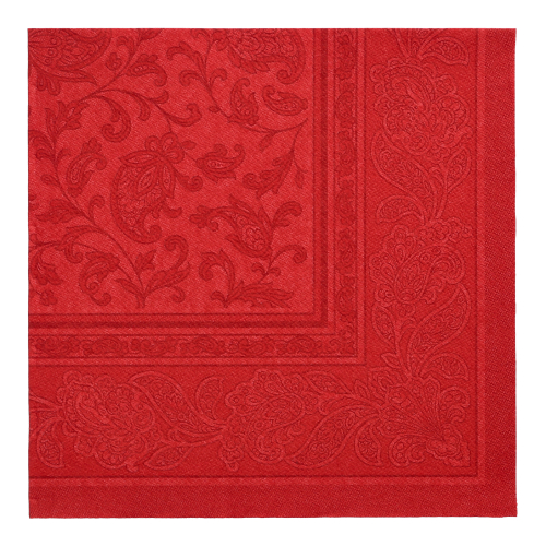 Product foto van 50 Servetten "ROYAL Collection" 1/4 vouw 40 cm x 40 cm bordeaux "Ornaments"