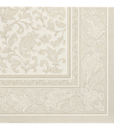 Product foto van 50 Servetten "ROYAL Collection" 1/4 vouw 40 cm x 40 cm champagne "Ornaments"