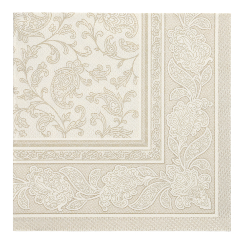 Product foto van 50 Servetten "ROYAL Collection" 1/4 vouw 40 cm x 40 cm champagne "Ornaments"