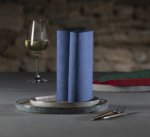 Product foto van 50 Servetten "ROYAL Collection" 1/4 vouw 40 cm x 40 cm donkerblauw "Arabesque"