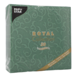 Product foto van 50 Servetten "ROYAL Collection" 1/4 vouw 40 cm x 40 cm donkergroen "Casali"