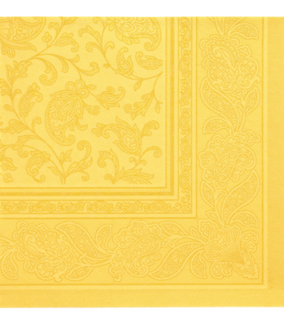 Product foto van 50 Servetten "ROYAL Collection" 1/4 vouw 40 cm x 40 cm geel "Ornaments"