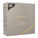 Product foto van 50 Servetten "ROYAL Collection" 1/4 vouw 40 cm x 40 cm grijs