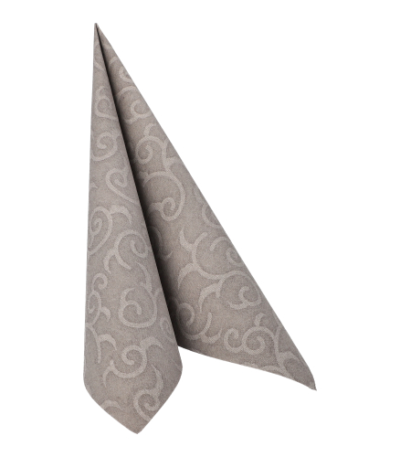Product foto van 50 Servetten "ROYAL Collection" 1/4 vouw 40 cm x 40 cm grijs "Casali"