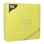 Product foto van 50 Servetten "ROYAL Collection" 1/4 vouw 40 cm x 40 cm lime
