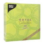 Product foto van 50 Servetten "ROYAL Collection" 1/4 vouw 40 cm x 40 cm lime "Bubbles"