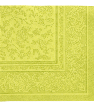 Product foto van 50 Servetten "ROYAL Collection" 1/4 vouw 40 cm x 40 cm lime "Ornaments"