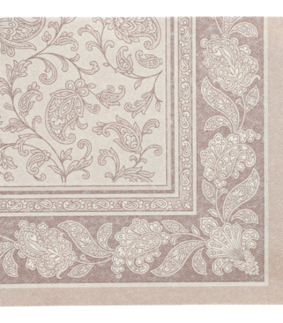 Product foto van 50 Servetten "ROYAL Collection" 1/4 vouw 40 cm x 40 cm mocca "Ornaments"