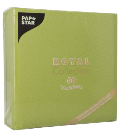 Product foto van 50 Servetten "ROYAL Collection" 1/4 vouw 40 cm x 40 cm olijfgroen