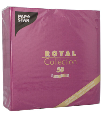 Product foto van 50 Servetten "ROYAL Collection" 1/4 vouw 40 cm x 40 cm paars