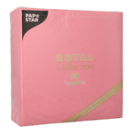 Product foto van 50 Servetten "ROYAL Collection" 1/4 vouw 40 cm x 40 cm roze