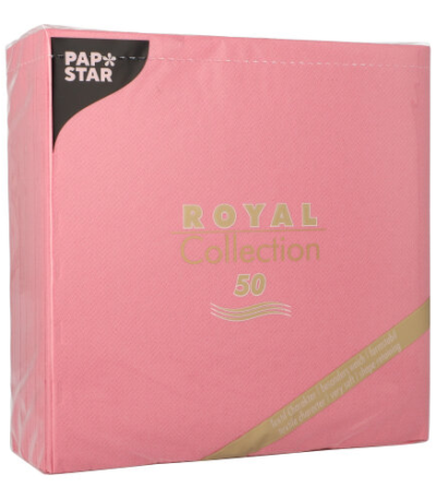 Product foto van 50 Servetten "ROYAL Collection" 1/4 vouw 40 cm x 40 cm roze
