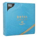 Product foto van 50 Servetten "ROYAL Collection" 1/4 vouw 40 cm x 40 cm turkoois