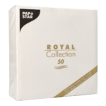 Product foto van 50 Servetten "ROYAL Collection" 1/4 vouw 40 cm x 40 cm wit