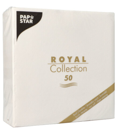 Product foto van 50 Servetten "ROYAL Collection" 1/4 vouw 40 cm x 40 cm wit
