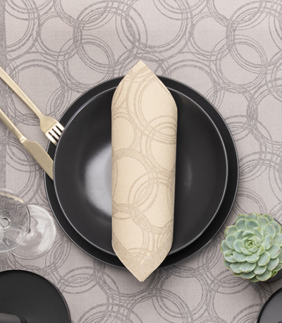 Product foto van 50 Servetten "ROYAL Collection" 1/4 vouw 40 cm x 40 cm zand "Bubbles"