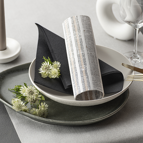 Product foto van 50 Servetten "ROYAL Collection" 1/4 vouw 40 cm x 40 cm zwart