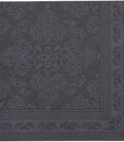 Product foto van 50 Servetten "ROYAL Collection" 1/4 vouw 40 cm x 40 cm zwart "Arabesque"