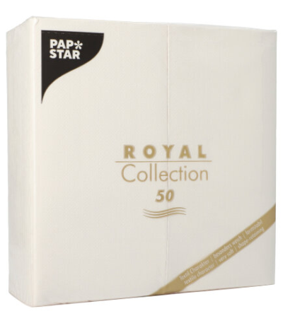 Product foto van 50 Servetten "ROYAL Collection" 1/8 vouw 40 cm x 40 cm wit