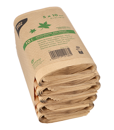 Product foto van 50 Vuilniszakken Papier (kraft) 10 l 35 cm x 21 cm x 15 cm bruin