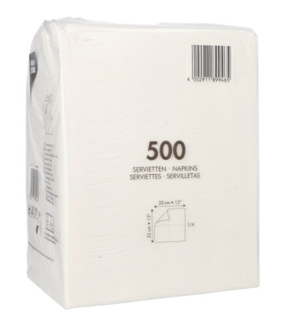 1-laags 1/4 vouw 33 cm x 33 cm wit