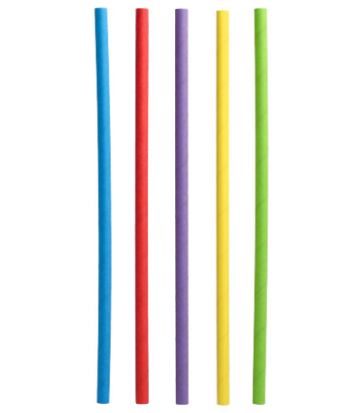 Product foto van 500 Shake rietjes Papier Ø 8 mm · 25 cm assorti kleuren