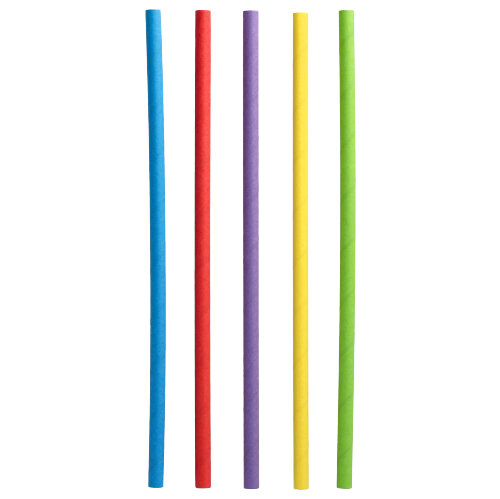 Product foto van 500 Shake rietjes Papier Ø 8 mm · 25 cm assorti kleuren