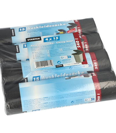 Product foto van 60 Vuilniszakken 240 l 135 cm x 120 cm zwart