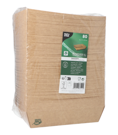 karton "pure" 4 cm x 11 cm x 16 cm bruin "100% Fair" extra large