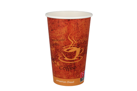 Product foto van Kartonnen koffiebeker 450cc 16oz espresso gold (21805)