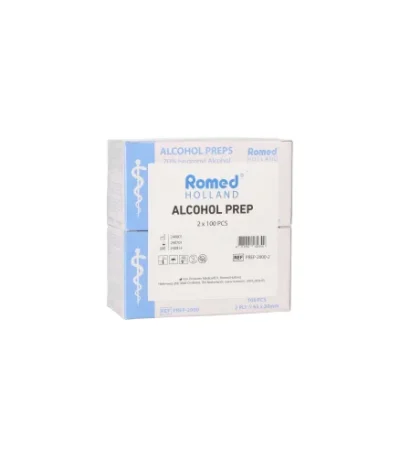 Product foto van Alkoholtupfer wit 65x30 mm set van 200 Romed