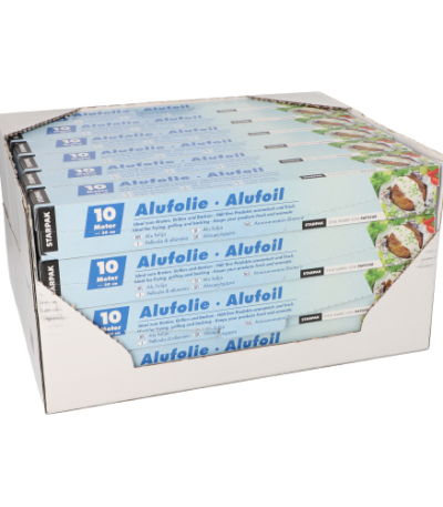 Product foto van Aluminiumfolie 10 m x 30 cm in dispenser doos