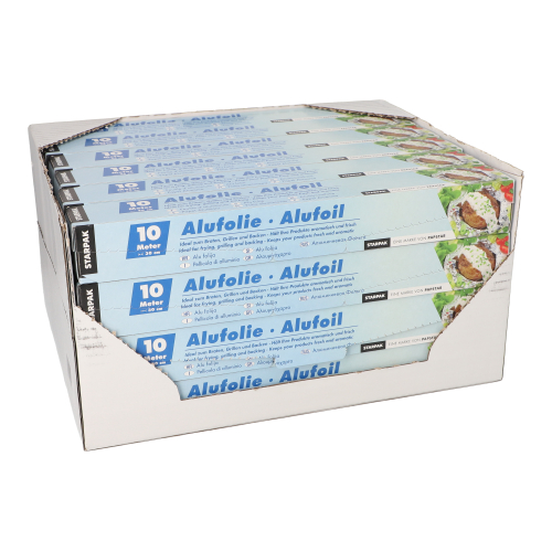 Product foto van Aluminiumfolie 10 m x 30 cm in dispenser doos