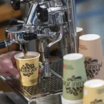 Product foto van Automaatbekers karton taupe set van 80 180ml Pure Joy