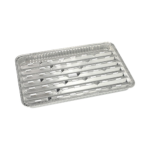 Product foto van BBQ schalen aluminium hoekig 23cm x 34cm set van 5