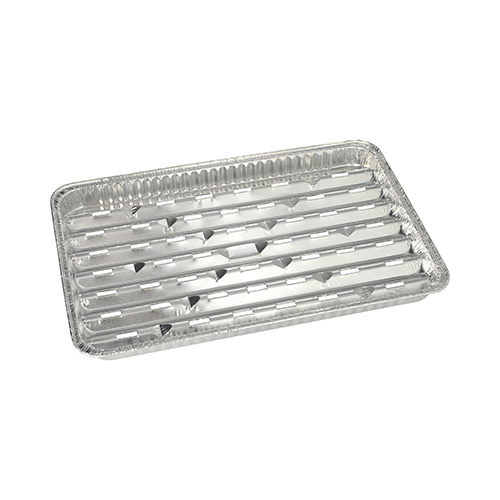 BBQ schalen aluminium hoekig 23cm x 34cm set van 5 Product foto van BBQ schalen aluminium hoekig 23cm x 34cm set van 5