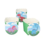 Product foto van Bakvormpjes Dino groen set van 6 6cm x 5cm x 5cm
