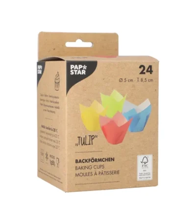 Product foto van Bakvormpjes assorti kleuren set van 24 Tulip Ø 5cm