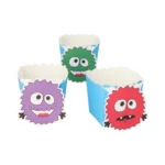 Product foto van Bakvormpjes siliconen 6cm Monster set van 6