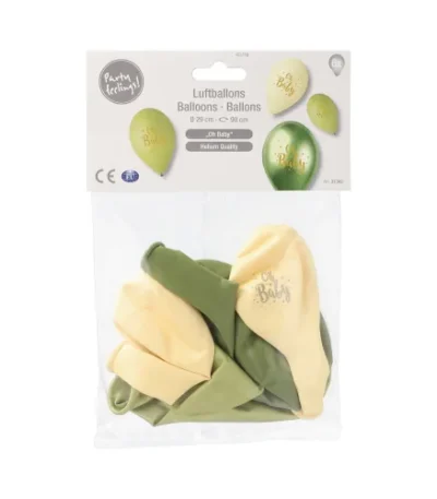 Product foto van Ballonnen 6 stuk 29 cm groen Oh Baby
