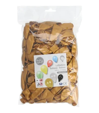Product foto van Ballonnen goud Ø 25 cm set van 100