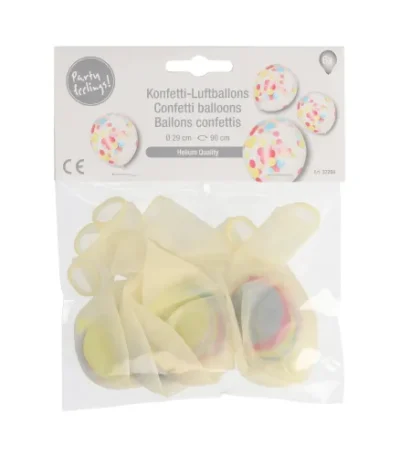 Product foto van Ballonnen latex kleurrijk confetti set van 6 Ø 29cm