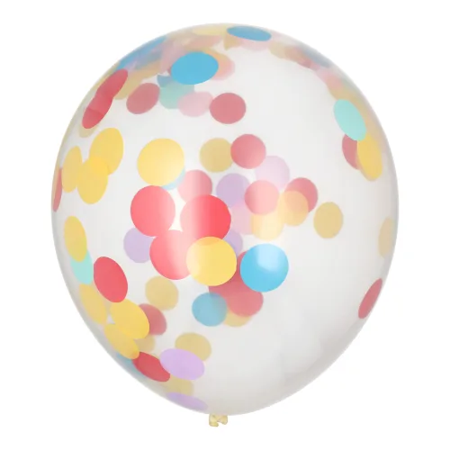 Product foto van Ballonnen latex kleurrijk confetti set van 6 Ø 29cm
