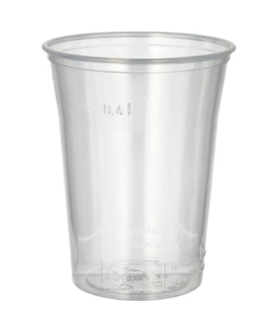 Product foto van Bekers plastic transparant set van 75 400ml met schuimkraag