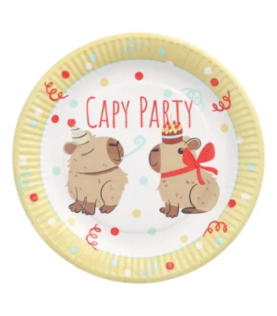 Product foto van Borden karton rond wit set van 10 23cm Capy Party